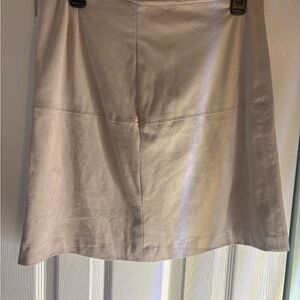 Kenar Cream A-Line Suede Like Skirt